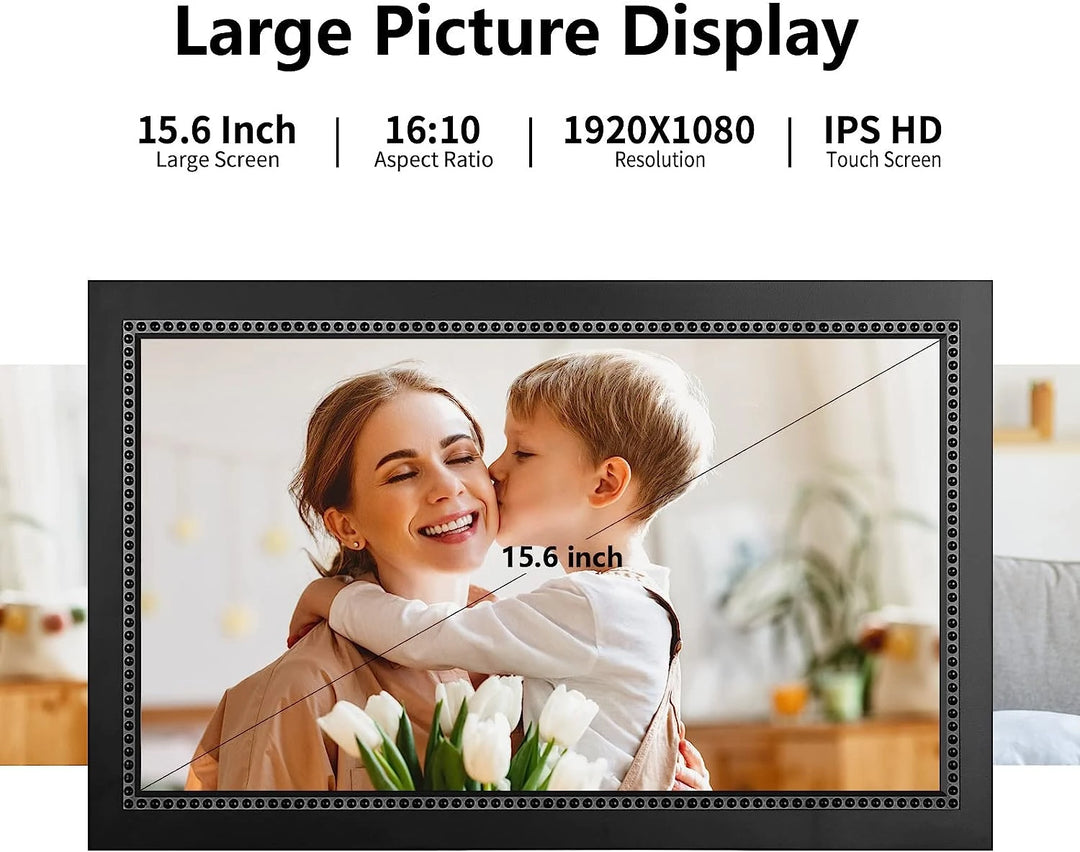 7 Inch Digital Picture Frame - Upgraded Digital Photo Frame With (16:9) Hd  Ips